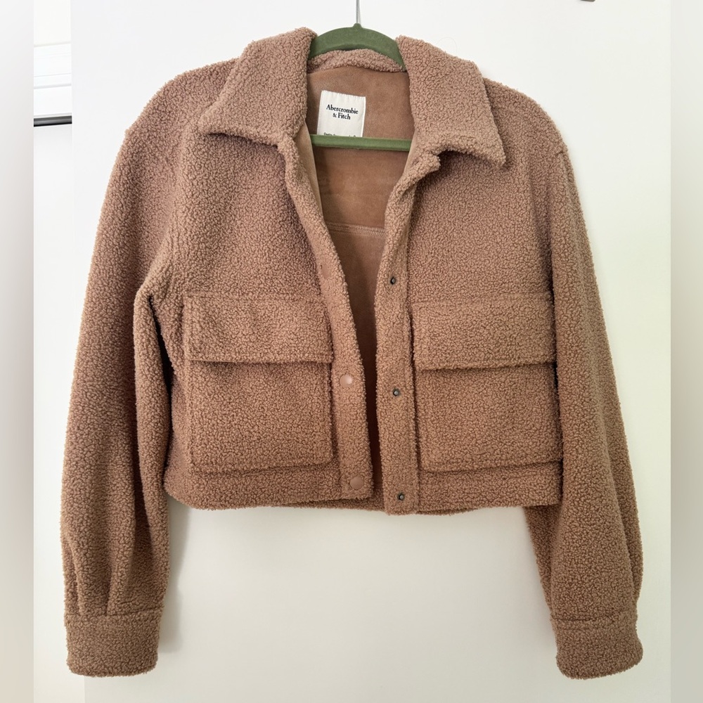 Abercrombie & Fitch Women's Cropped Sherpa Jacket